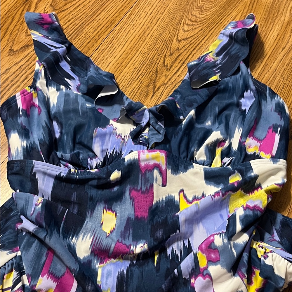 DKNY Blue and Purple Swim Suit